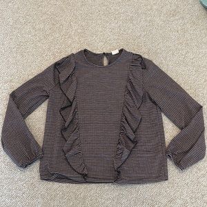 Zara Kids Checkered Ruffle Shirt